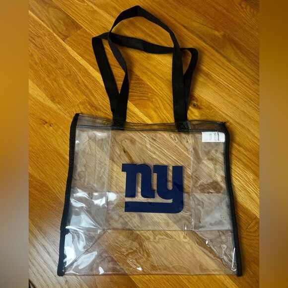 NFL NY Giants Stadium Game Day Clear Tote with Black Trim and Blue Logo - Picture 7 of 8